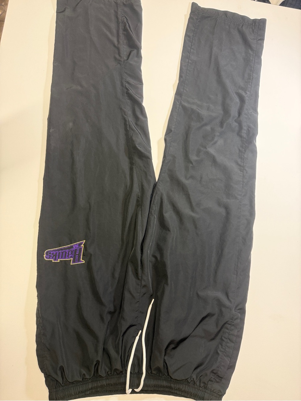 Sport-Tek Black Sweatpants with Purple & Gold Hawks Logo
